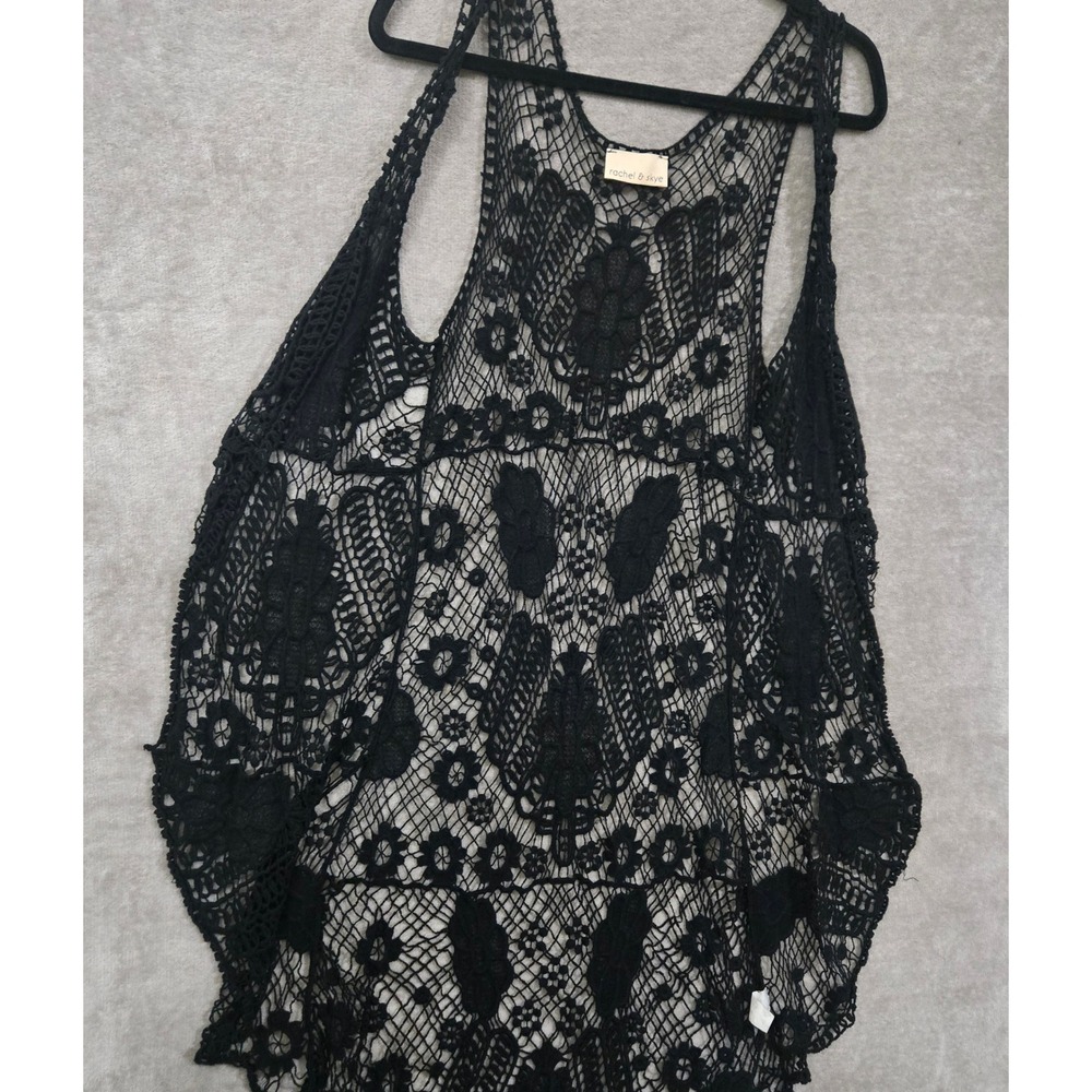 Rachel & Skye Crochet Duster Small Layering Boho Festival Hippie Fairy Grunge - Picture 6 of 7